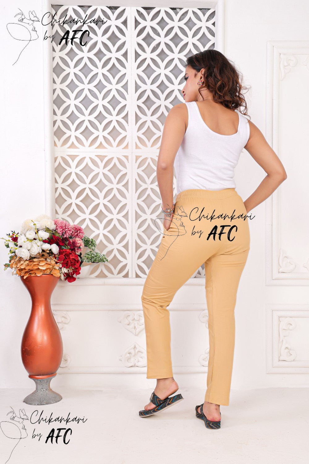 ZIVA EMBROIDERY STRETCHABLE DESIGN RAYON PANT