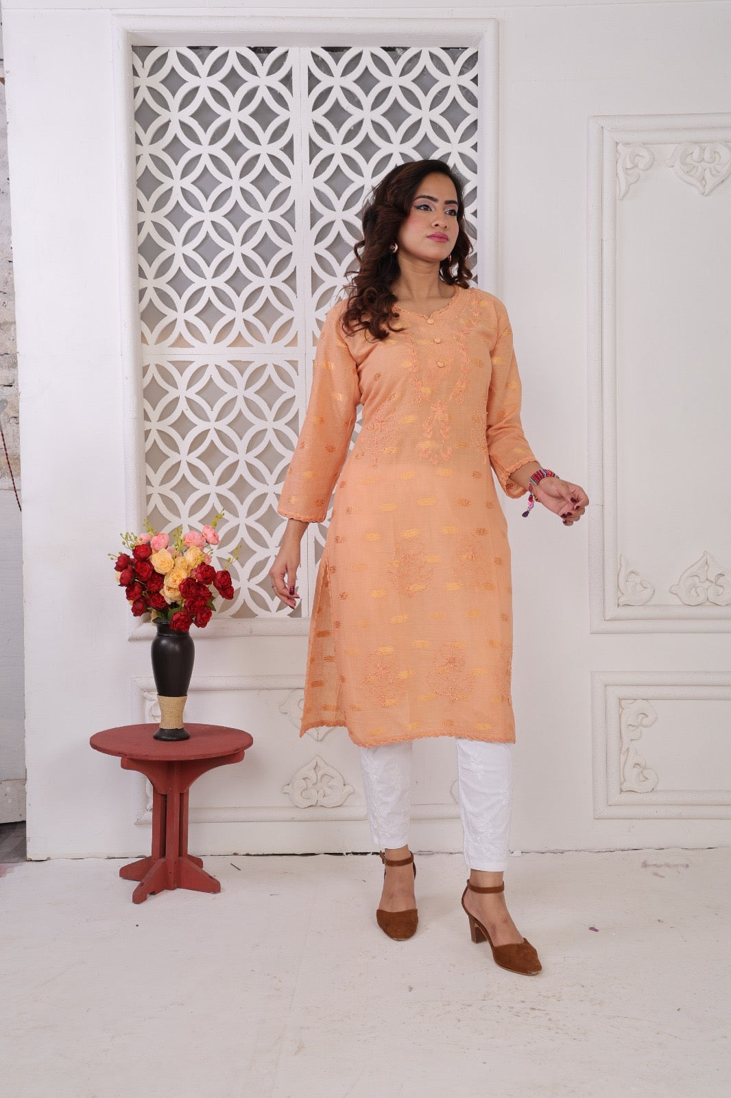 NOOR E BAGH CO ORD SETS WITH JAQUARD KURTI & STRETCHABLE PANTS