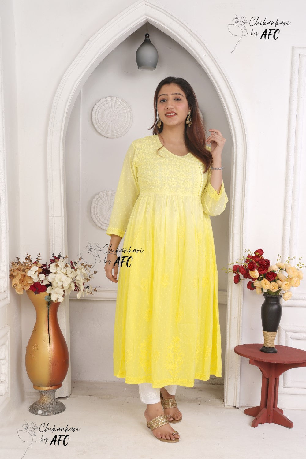 SALMA DOBBY COTTON OMBRE EFFECT ANGRAKHA GOWN