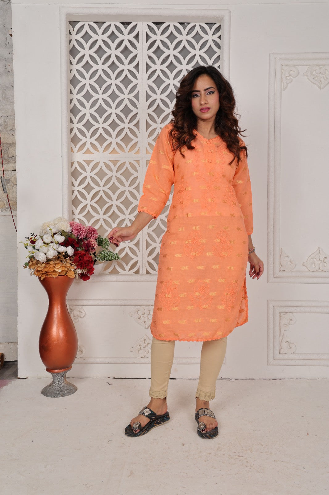 NOOR E BAGH CO ORD SETS WITH JAQUARD KURTI & STRETCHABLE PANTS